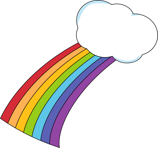Rainbow and clouds clipart