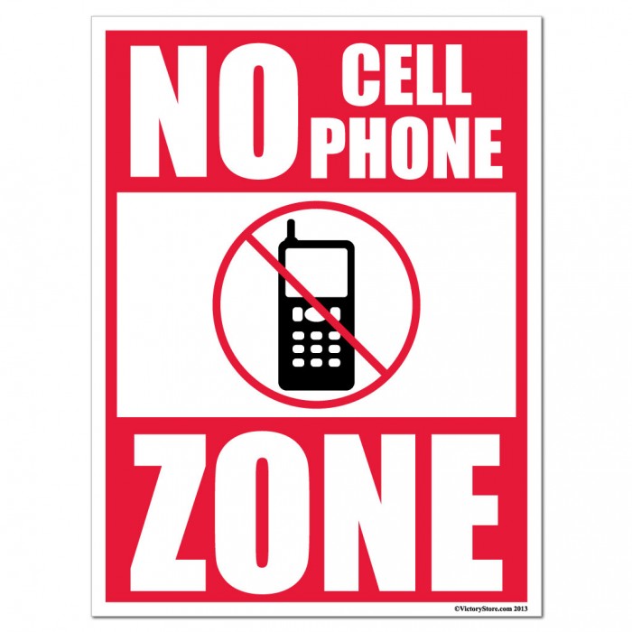 No Cell Phone Zone Sign or Sticker - #3