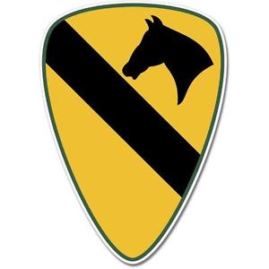 US Army 1st Cavalry Division Emblem Horse Symbol Yellow Vinyl ...