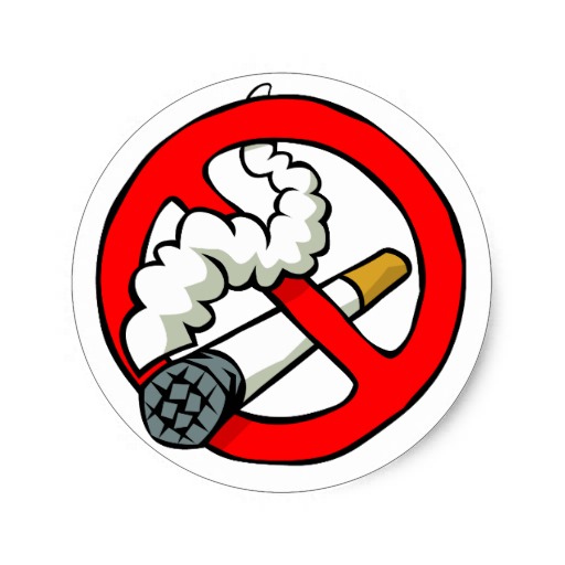 Cartoon No Smoking Sign Round Sticker | Zazzle