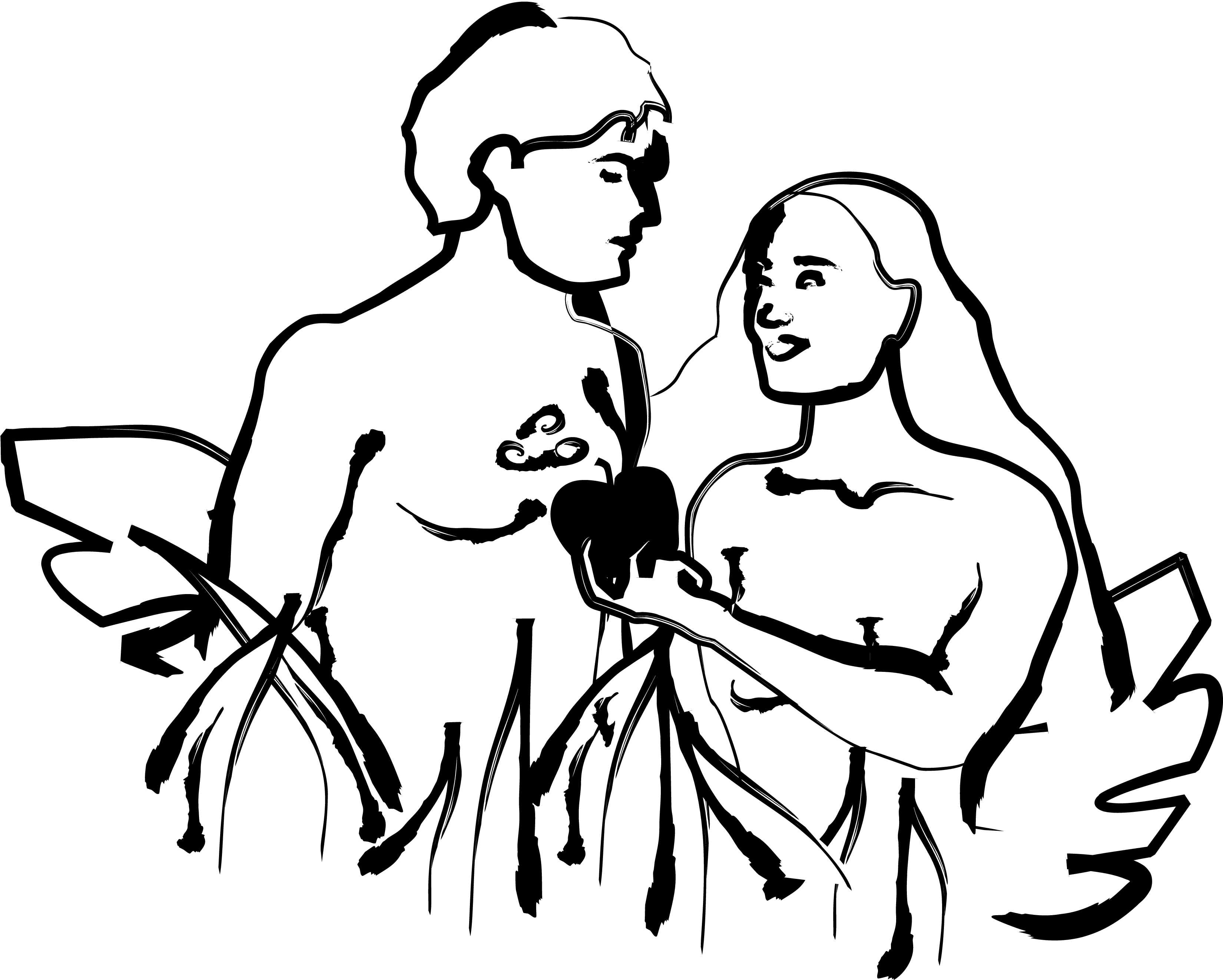Adam eve garden clipart