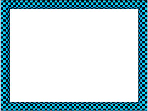 Blue Black Funky Checker Rectangular Powerpoint Border | 3D Borders