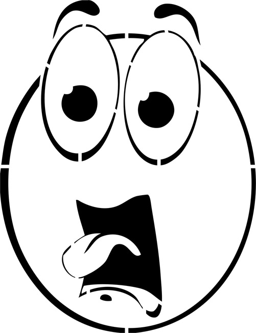 Surprised Smiley Face Stencils - stencilease. ...