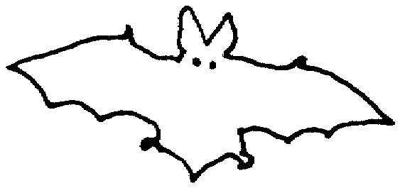 Bat outline coloring page | Super Coloring