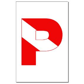 Scuba Flag Letter P Mini Poster Print < Scuba Flag Characters ...