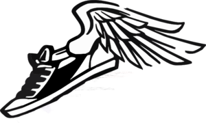Running Shoe With Wings Clip Art - vector clip art ...