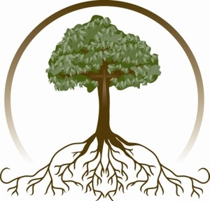 Black And White Tree With Roots Clipart - Free ...
