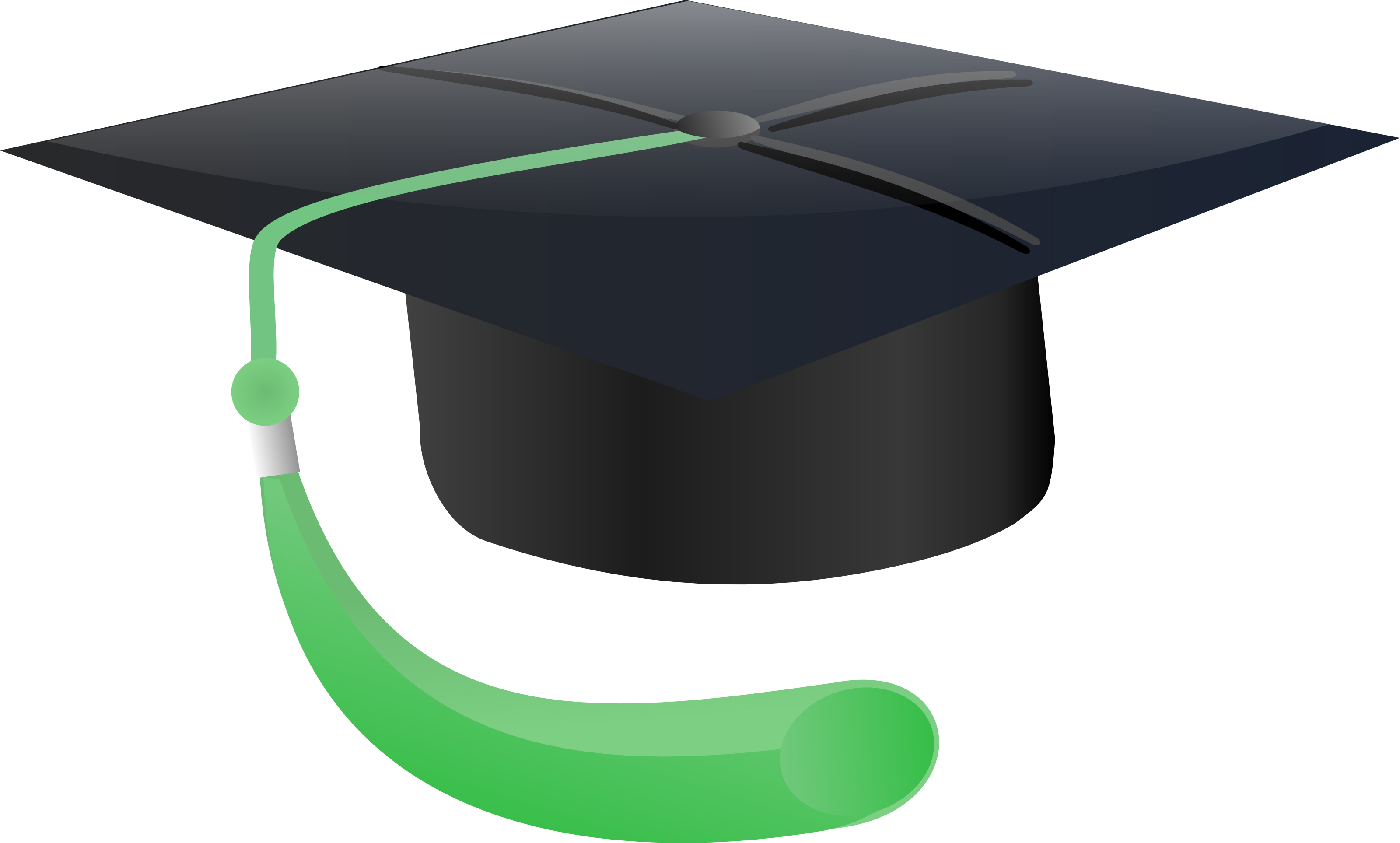 Free Graduation Cap With Green Tassle Clipart Illustration 