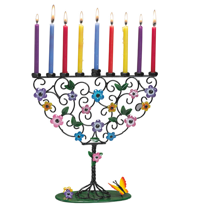Hand Crafted Tree Metal Menorah