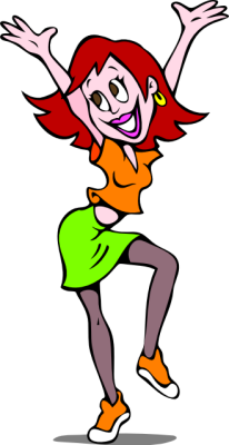 Dancing girl cartoon clip art