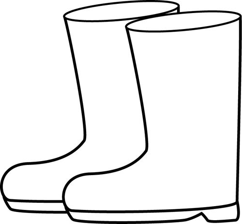 Winter boots clipart black and white