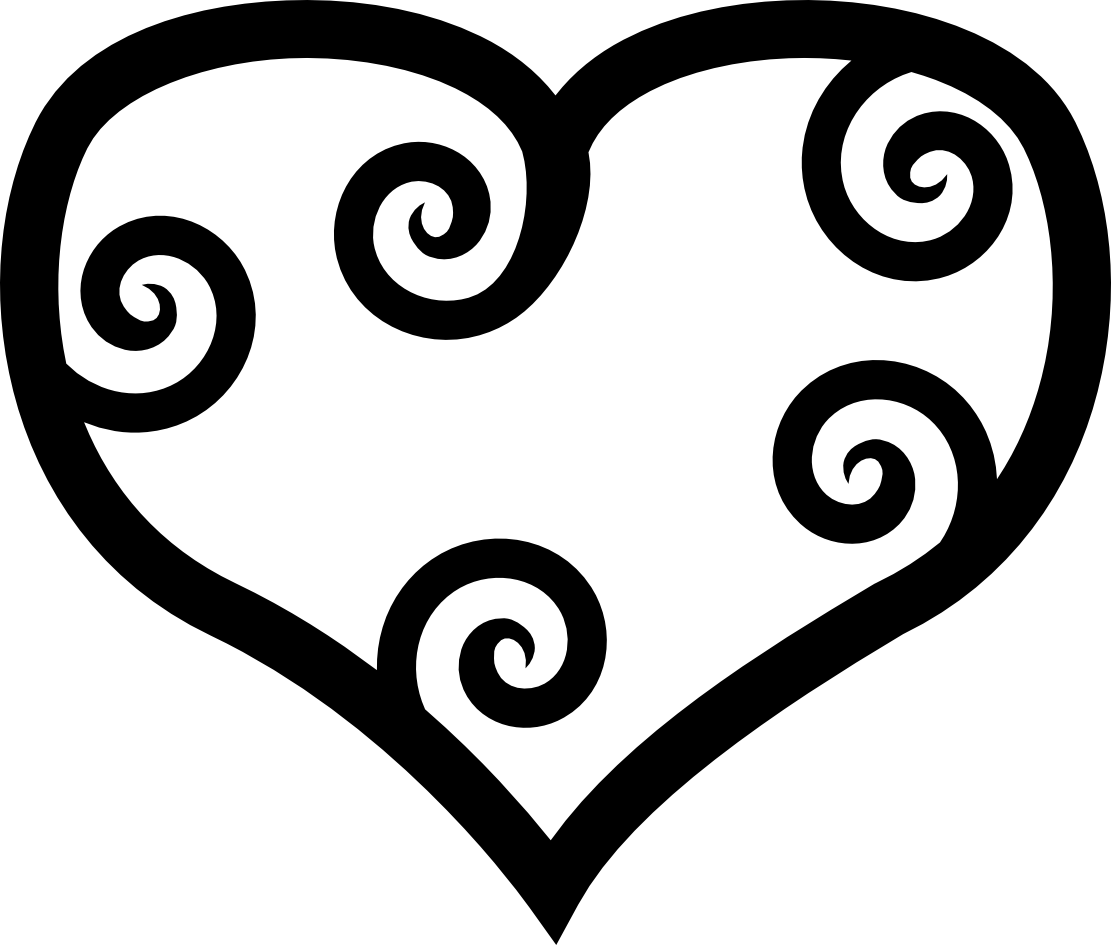 Free clipart heart black and white