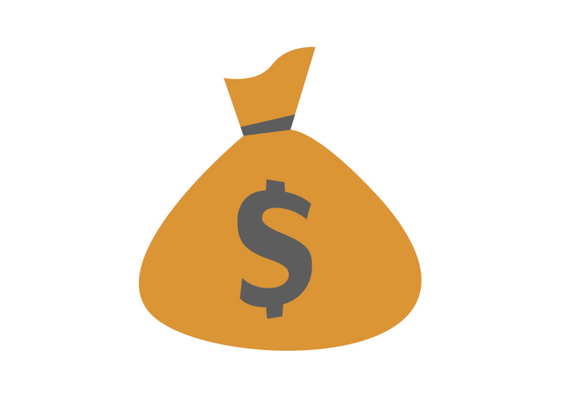 Bag Of Money Flat Vector Graphic