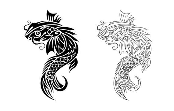 35 Stunning Tribal Koi Fish Tattoo Wallpaper - 7te.org