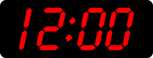 Digital Clock Clipart 12 00