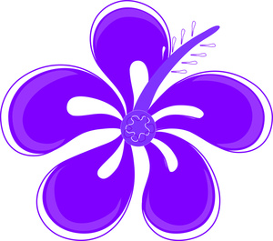Tropical Flower Clipart Image - Purple Hibiscus Flower