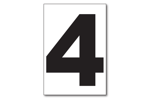 Vinyl Numbers, Number 4 Sticker - H.H.H. Incorporated Waste Decals