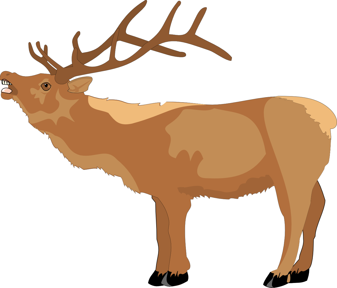 Clip Art: Reindeer Raindeer Animal 5 Black White ...