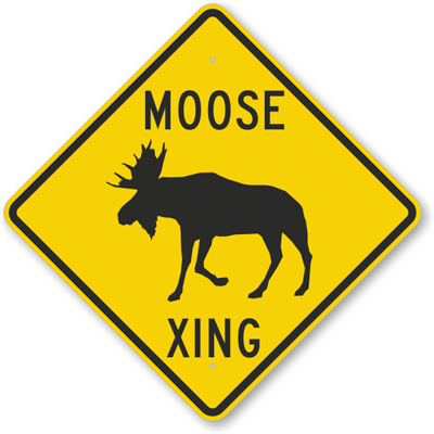 Moose and Elk Crossing - Animal Crossing Signs