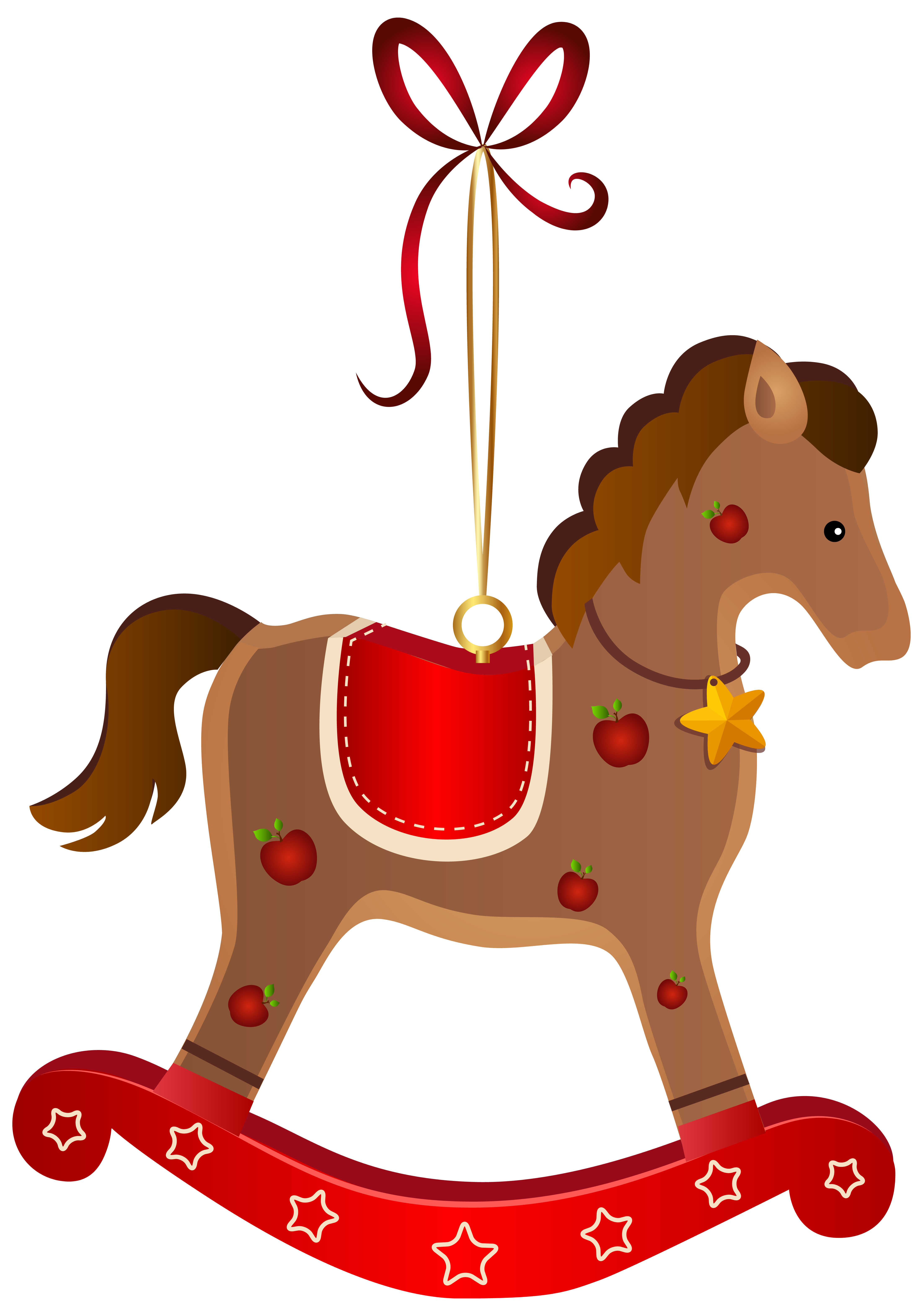 Rocking Horse Christmas Ornament Transparent PNG Clip Art Image
