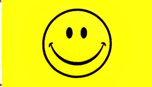 Happy Face Yellow Smiley Bright Vibrant Funny Large Sign 3x5 Poly ...