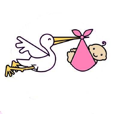 Clipart stork with baby