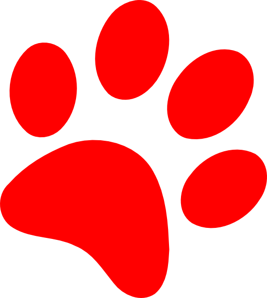 Red paw print clip art