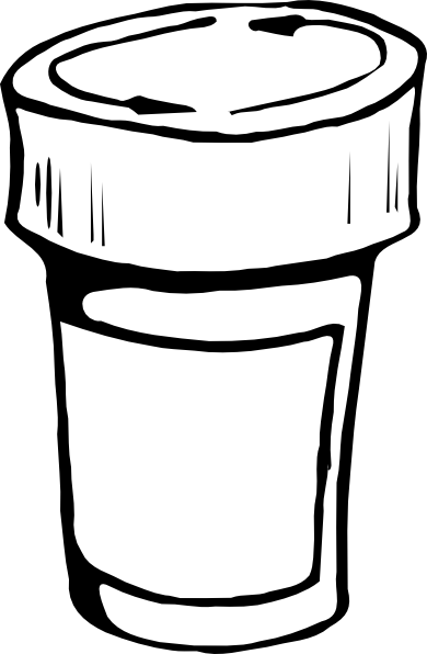 Pill bottle clipart black and white