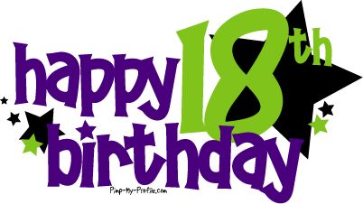 Happy 18th birthday clipart
