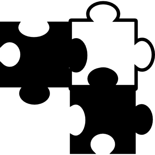 Puzzle pieces in black and white variant Icons | Free Download