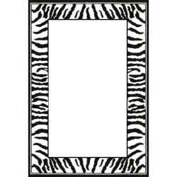 Lyndhurst Collection Zebra Border Black/ White Rug (6' x 9 ...