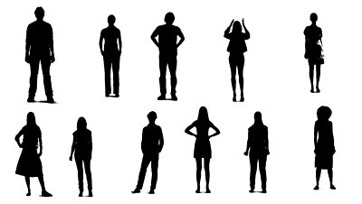 People Walking By 3D Vector Silhouette Animation - 1767296 ...