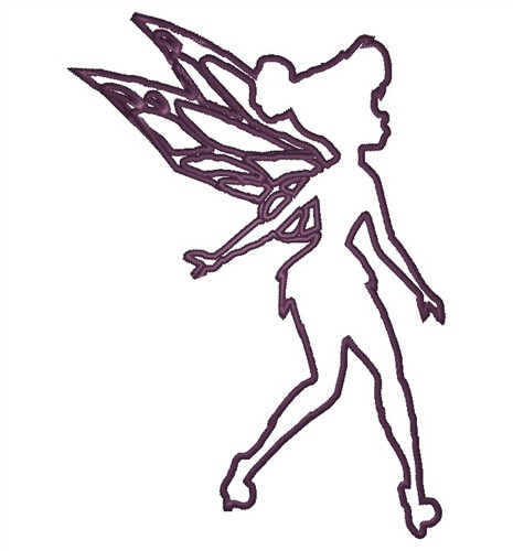 Outlines Embroidery Design: Fairy Outline from King Graphics