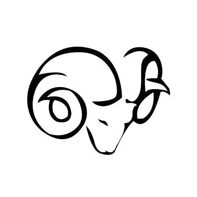 Simple Ram Head Tattoo Design