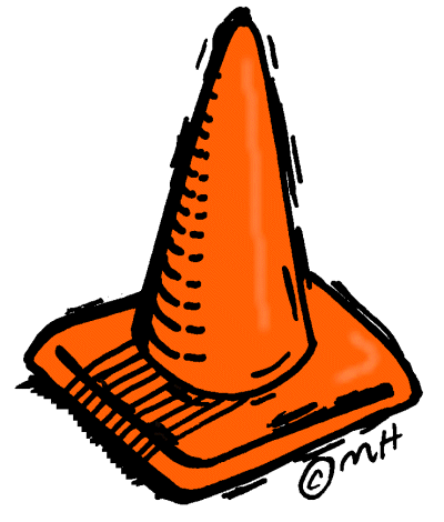 Caution cone clipart