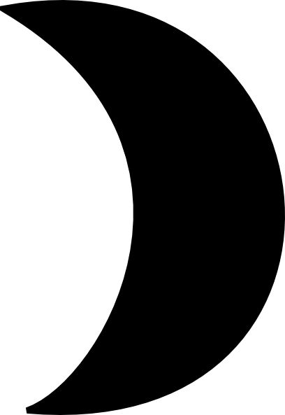 Half Moon Black And White Clipart