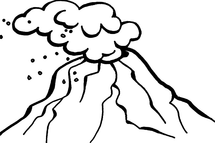 Back gallery for volcano clip art black and white clipart kid ...
