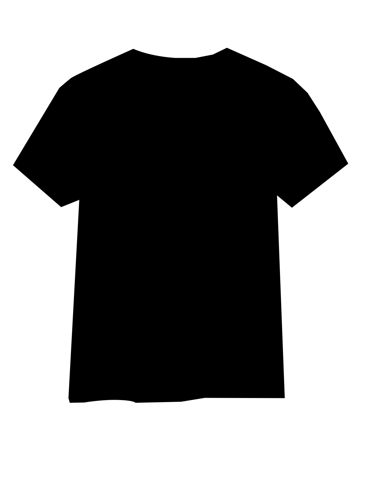Black T Shirt Template Front - ClipArt Best