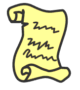 Scroll with writing clipart