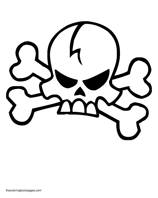 Skull And Crossbones Coloring Page - AZ Coloring Pages