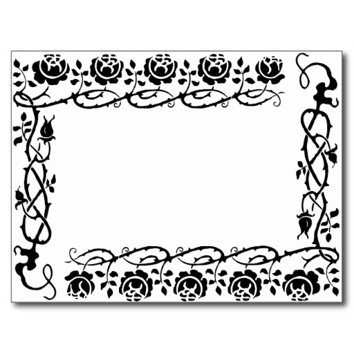 Black and White Vintage Floral Daisy Page Border Post Cards from ...