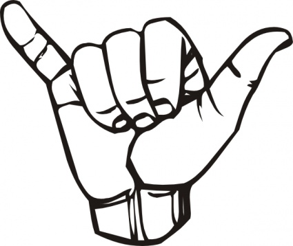 Sign Outline Hand Signs Symbols Speech Ten Language Hang Loose ...