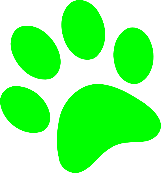 Green Paw Print Clip Art - vector clip art online ...