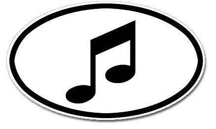 Musical Note Oval Sticker, Oval decals, Oval stickers, Oval decals ...