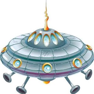 Amazon.com - Cartoon Ufo - 24"H x 24"W - Peel and Stick Wall Decal ...