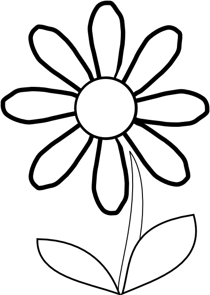 Simple Black And White Outline Of A Tulip - ClipArt Best