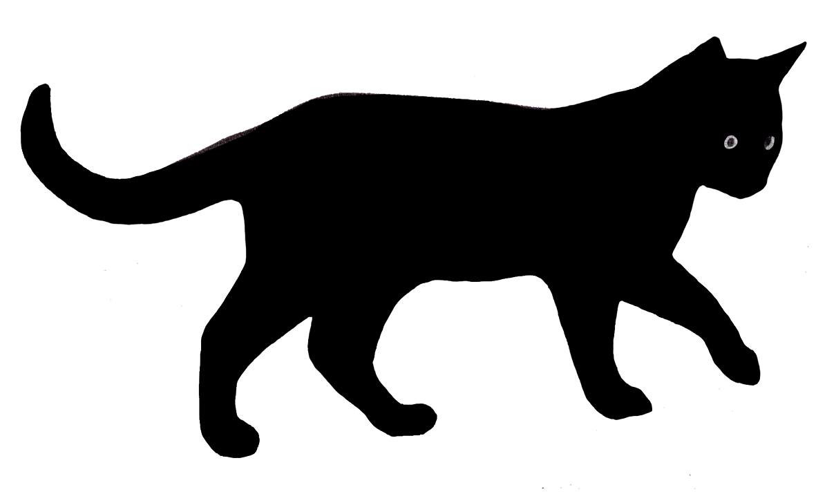 Black cat silhouette clipart