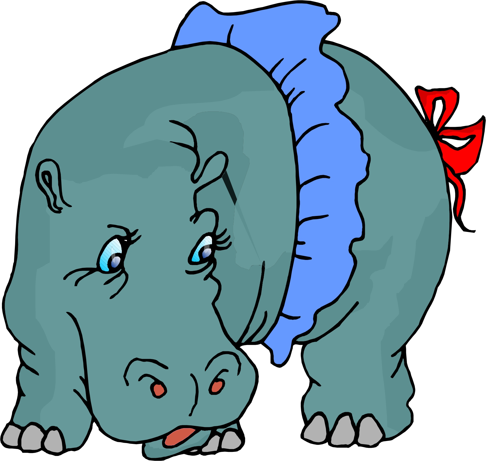 Purple Cartoon Hippo