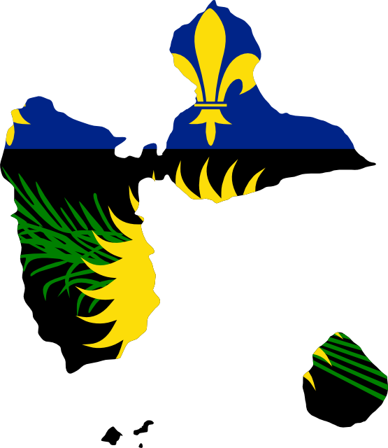 Clip Art: Flag Map of Guadeloupe Local Drapeau ...