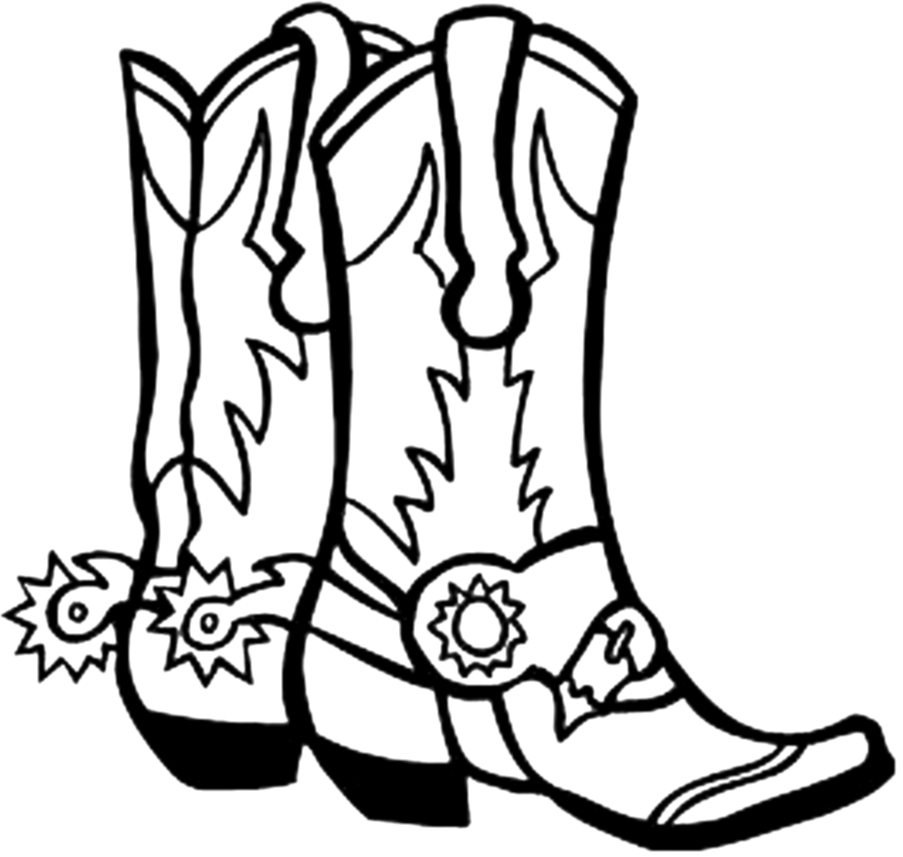 Cowboy Boots Clipart Black And White - Free ...